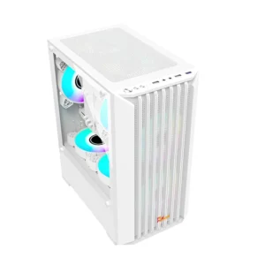 Alternative view of PC POWER WHITE BREEZE MESH GAMING CASING WITH 3 ARGB FAN and 230W PSU
