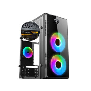PC POWER PULSE FIRE X2 CASING WITH 3 FANS and 200W POWER SUPPLY