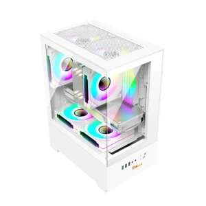 Alternative view of PC Power River View WH M-ATX Gaming Casing With 5 ARGB Fan and 350W PSU