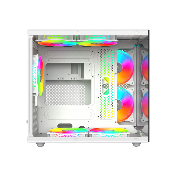 VALUE-TOP V900W DUAL-CHAMBER FULL WHITE MICRO ATX FRAMELESS GAMING CASING - Image 6