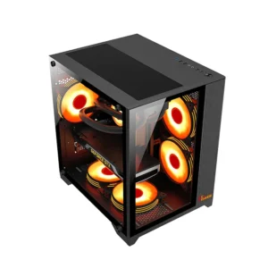 Alternative view of PC POWER ICE CUBE BK M-ATX GAMING CASING WITH 5 ARGB FAN