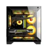 PC POWER OCEAN VIEW V1 BK M-ATX GAMING CASING - Image 3