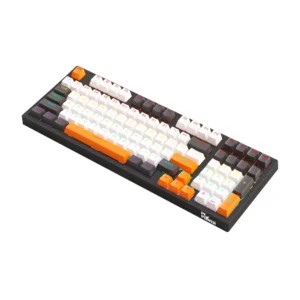 PC POWER K98 Gaming RGB Mechanical Keyboard (Keycap Black & White + Orange)