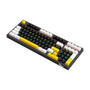 PC POWER K98 Gaming RGB Mechanical Keyboard (Keycap Black & White + Yellow)