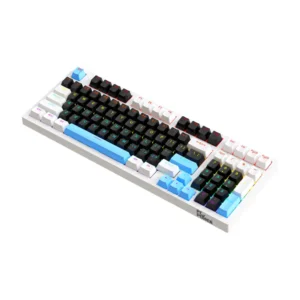 PC POWER K98 Gaming RGB Mechanical Keyboard (Keycap White & Black + Blue)