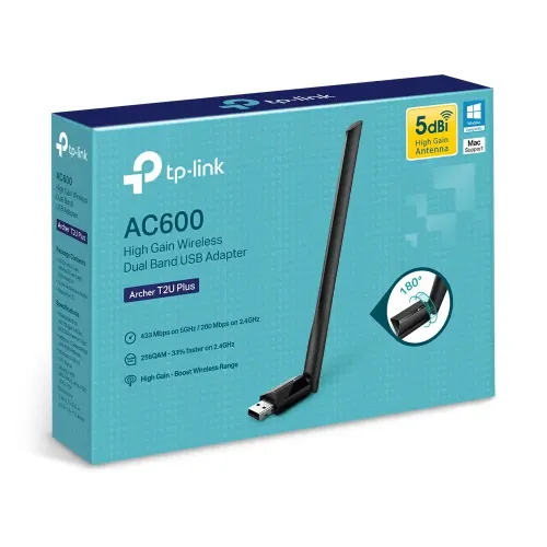 TP-Link Archer T2U Plus AC600 Dual Band USB WiFi Adapter - Image 3