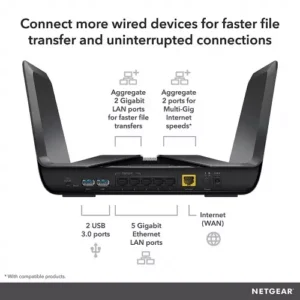 Alternative view of Netgear RAX80 AX6000 Nighthawk AX8 8-Stream WiFi 6 Router