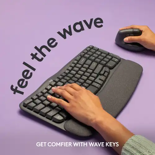 Logitech Wave Keys Wireless Ergonomic Keyboard - Image 2