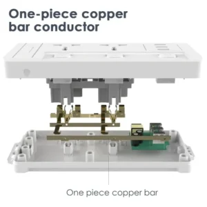 Alternative view of Deli ET410 2 Pin 3 Port 2 Meter Power Strip